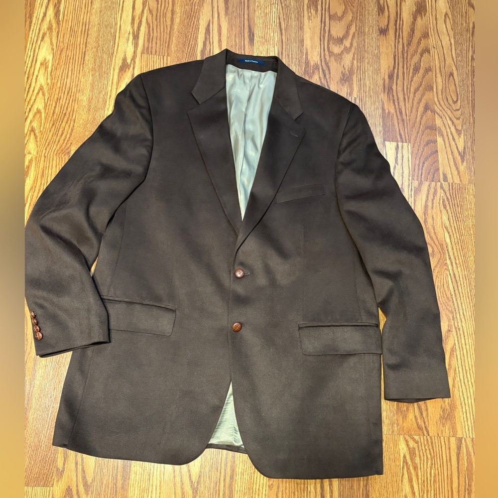 Ralph Lauren‎ Chocolate Men's 2 Button Microfiber Blazer 46T Preppy Dapper